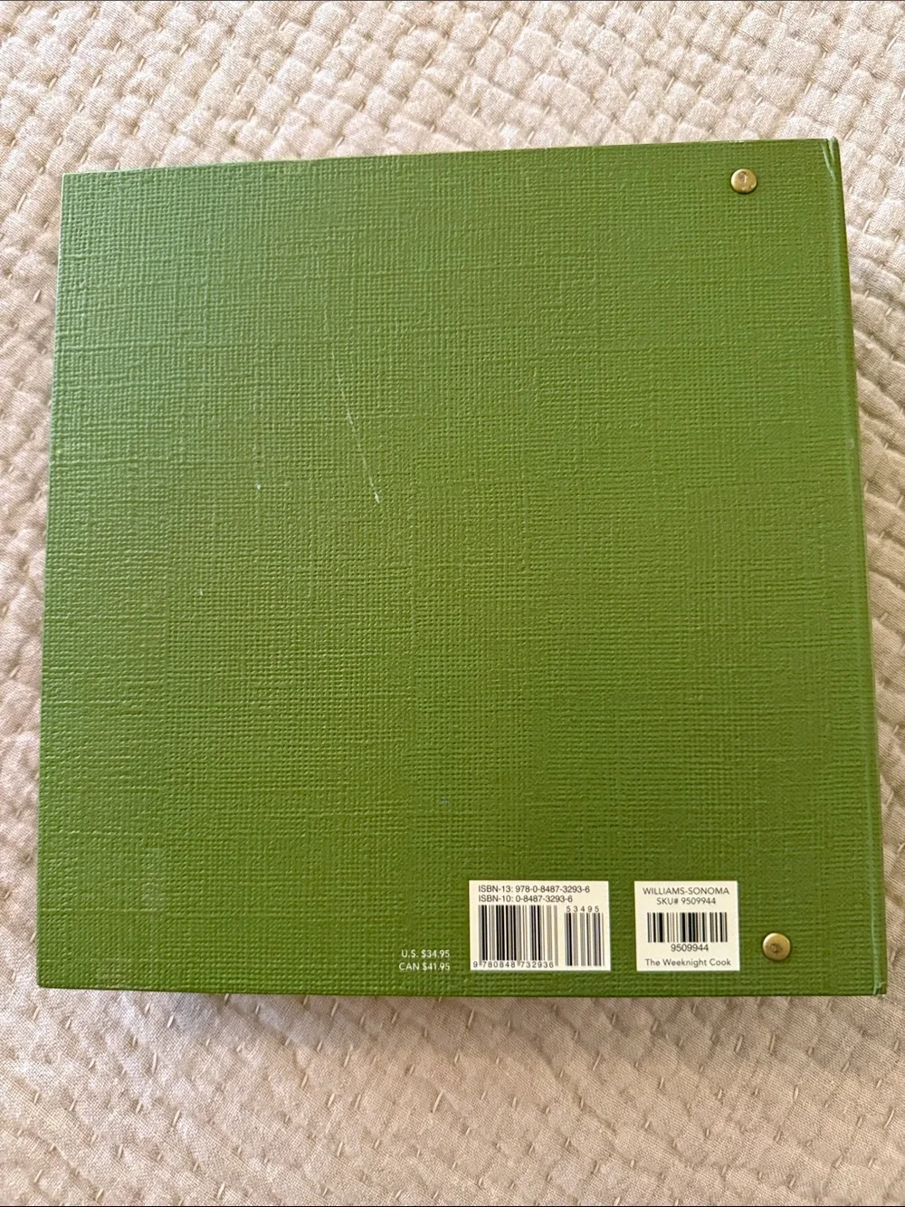 Williams-Sonoma The Weeknight Cook - Olive Green Cover